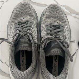 Hoka Light Gray Running Shoes